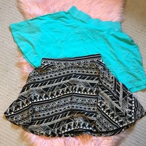Brand new! TWO VS PINK skater skirts- tribal & blu